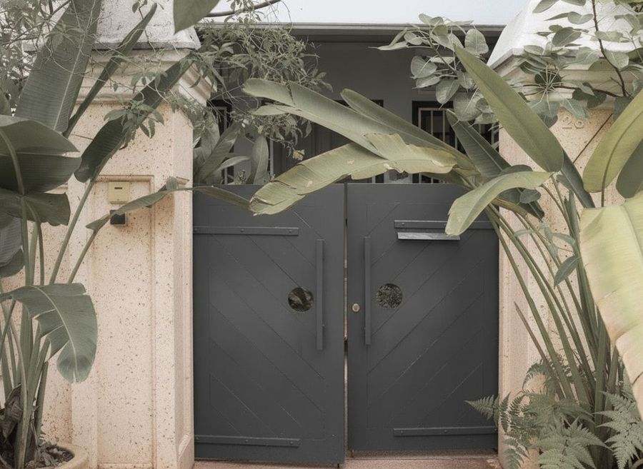 Contemporary entrance gate of a District 10 landed home