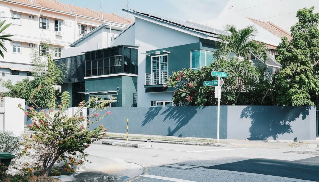 District 10 landed homes along a quiet residential street
