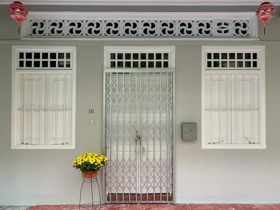 Architectural detail of a Singapore landed home entrance gate