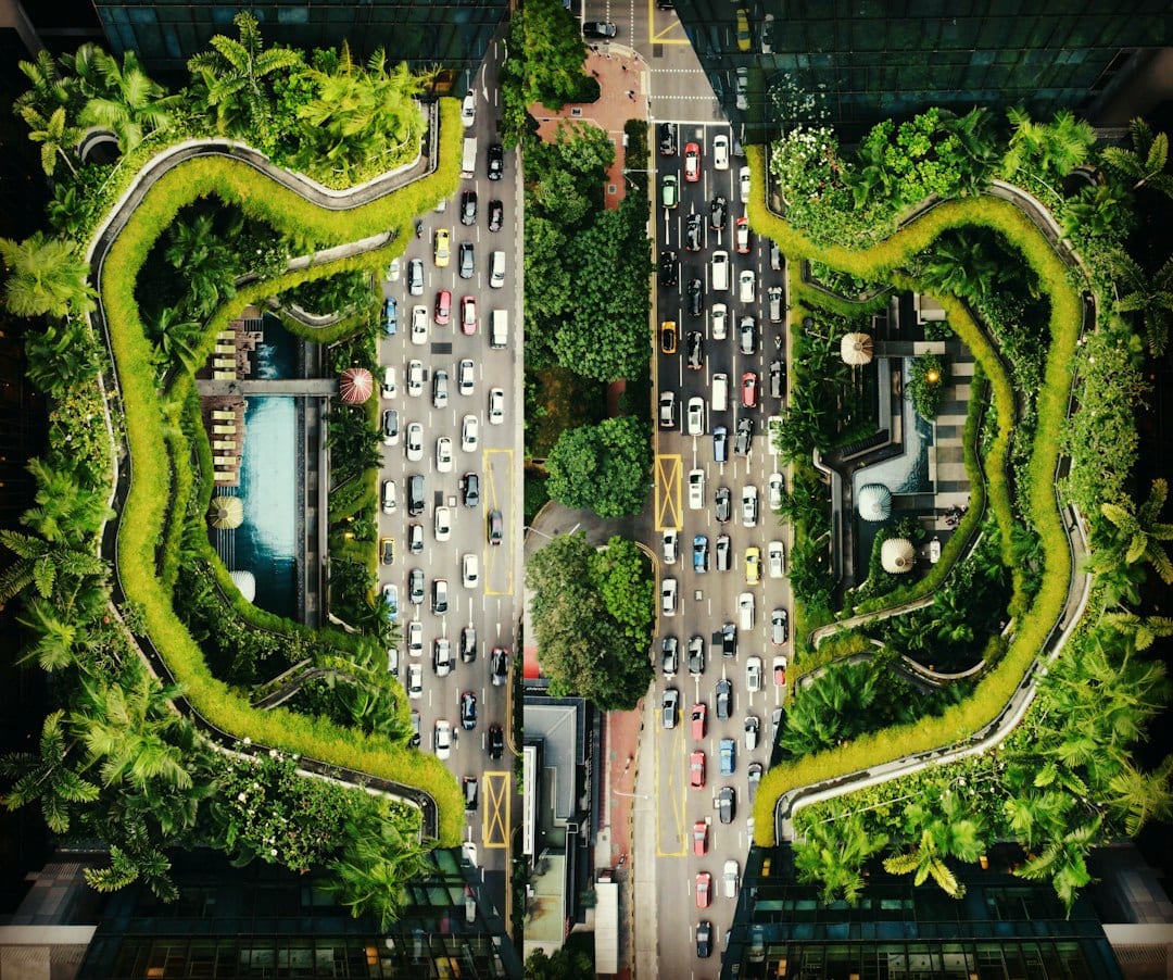 Aerial view of a landed property neighbourhood in Singapore