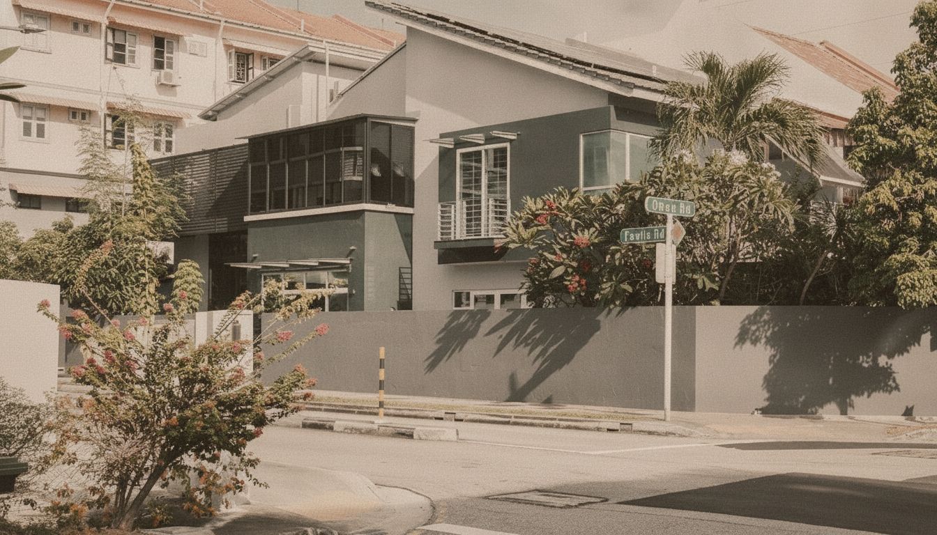 Tree-lined District 10 landed street with elegant homes